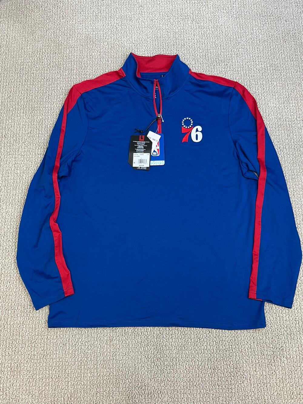 Antigua 76ers 1/4 Zip Lightweight Jacket / Size L / $70 Retail!! / Brand New